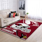 Arizona Cardinals Nfl Team Logo Helmet Rectangle Area Rug Area Rug Living Room Carpet Rug Regtangle Carpet Floor Decor Home Decor 0
