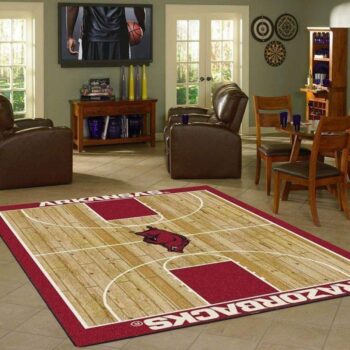 Arkansas Razorbacks Area Rug Living Room Rug Home Decor Basketball Court Ofd 19120719 0