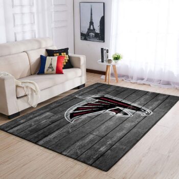 Atlanta Falcons Nfl Team Logo Grey Area Rugs Wooden Style Living Room Carpet Sports Rug Regtangle Carpet Floor Decor Home Decor 0