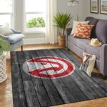 Atlanta Hawks Nba Area Rugs Basketball Living Room Carpet Team Logo Gray Wooden Home Rug Regtangle Carpet Floor Decor Home Decor 0