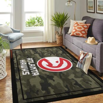 Atlanta Hawks Nba Area Rugs Camo Style Living Room Carpet Team Logo Home Rug Regtangle Carpet Floor Decor Home Decor 0