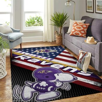 Baltimore Ravens Nfl Area Rugs American Flag Snoopy Living Room Carpet Team Logo Sports Rug Regtangle Carpet Floor Decor Home Decor 0