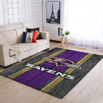 Baltimore Ravens Nfl Area Rugs Football Living Room Carpet Team Logo Wooden Style Home Rug Regtangle Carpet Floor Decor Home Decor 0