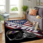 Baltimore Ravens Nfl Area Rugs Team Logo American Flag Style Living Room Carpet Sports Rug Regtangle Carpet Floor Decor Home Decor 0