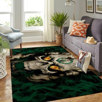 Boston Celtics Nba Area Rugs Team Logo Skull Style Living Room Carpet Sports Rug Regtangle Carpet Floor Decor Home Decor 0