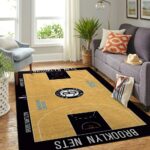 Brooklyn Nets Court Area Rug Nba Basketball Team Logo Carpet Living Room Rugs Rug Regtangle Carpet Floor Decor Home Decor 0