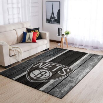 Brooklyn Nets Nba Team Logo Area Rugs Wooden Style Living Room Carpet Sports Rug Regtangle Carpet Floor Decor Home Decor 0