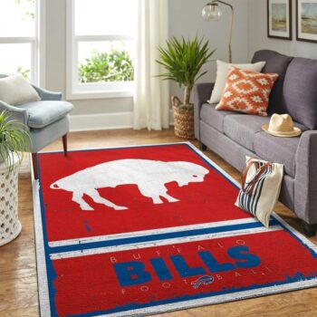 Buffalo Bills Nfl Area Rugs Retro Style Living Room Carpet Team Logo Sports Rug Regtangle Carpet Floor Decor Home Decor 0