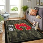 Calgary Flames Nhl Area Rugs Camo Style Living Room Carpet Team Logo Home Rug Regtangle Carpet Floor Decor Home Decor 0
