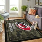 Carolina Hurricanes Nhl Area Rugs Camo Style Living Room Carpet Team Logo Home Rug Regtangle Carpet Floor Decor Home Decor 0