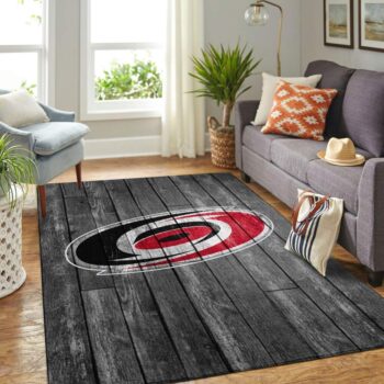 Carolina Hurricanes Nhl Area Rugs Hockey Living Room Carpet Team Logo Gray Wooden Home Rug Regtangle Carpet Floor Decor Home Decor 0