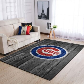 Chicago Cubs Mlb Team Logo Grey Area Rugs Wooden Style Living Room Carpet Sports Rug Regtangle Carpet Floor Decor Home Decor 0