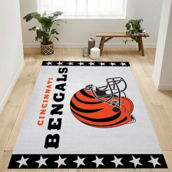 Cincinnati Bengals Helmet Nfl Logo Area Rug For Gift Bedroom Rug Home 0