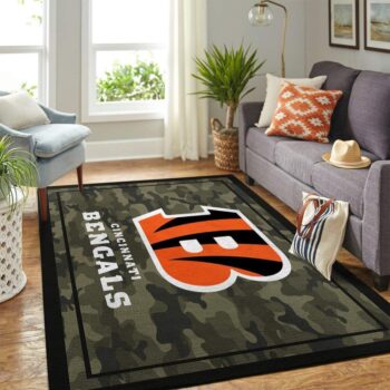 Cincinnati Bengals Nfl Area Rugs Camo Style Living Room Carpet Team Logo Home Rug Regtangle Carpet Floor Decor Home Decor 0