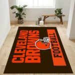 Cleveland Browns Football Nfl Team Logo Rug Bedroom Rug Us Gift Decor 0