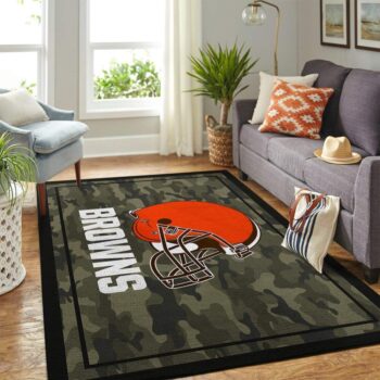 Cleveland Browns Nfl Area Rugs Camo Style Living Room Carpet Team Logo Home Rug Regtangle Carpet Floor Decor Home Decor 0