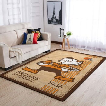 Cleveland Browns Nfl Area Rugs Retro Style Living Room Carpet Team Logo Sports Rug Regtangle Carpet Floor Decor Home Decor 0