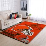 Cleveland Browns Nfl Team Logo Helmet Rectangle Area Rug Area Rug Living Room Carpet Rug Regtangle Carpet Floor Decor Home Decor 0