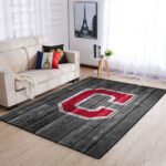 Cleveland Indians Mlb Team Logo Grey Area Rugs Wooden Style Living Room Carpet Sports Rug Regtangle Carpet Floor Decor Home Decor 0