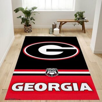 Collegiate University Of Georgia Bulldogs Logo Area Rug For Gift Livin 0