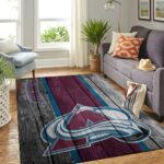 Colorado Avalanche Nhl Team Logo Area Rugs Wooden Style Living Room Carpet Sports Rug Regtangle Carpet Floor Decor Home Decor 0