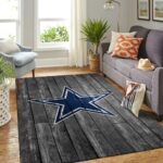 Dallas Cowboys Nfl Area Rugs Football Living Room Carpet Team Logo Gray Wooden Home Rug Regtangle Carpet Floor Decor Home Decor 0