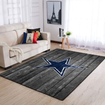 Dallas Cowboys Nfl Team Logo Grey Area Rugs Wooden Style Living Room Carpet Sports Rug Regtangle Carpet Floor Decor Home Decor 0