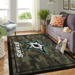 Dallas Stars Nhl Area Rugs Camo Style Living Room Carpet Team Logo Home Rug Regtangle Carpet Floor Decor Home Decor 0