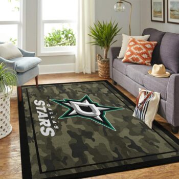 Dallas Stars Nhl Area Rugs Camo Style Living Room Carpet Team Logo Home Rug Regtangle Carpet Floor Decor Home Decor 0