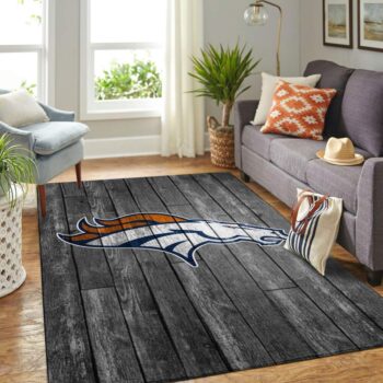Denver Broncos Nfl Area Rugs Football Living Room Carpet Team Logo Gray Wooden Home Rug Regtangle Carpet Floor Decor Home Decor 0