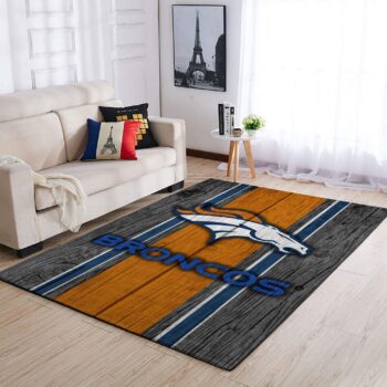Denver Broncos Nfl Area Rugs Football Living Room Carpet Team Logo Wooden Style Home Rug Regtangle Carpet Floor Decor Home Decor 0
