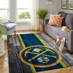 Denver Nuggets Nba Team Logo Area Rugs Wooden Style Living Room Carpet Sports Rug Regtangle Carpet Floor Decor Home Decor 0