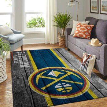 Denver Nuggets Nba Team Logo Area Rugs Wooden Style Living Room Carpet Sports Rug Regtangle Carpet Floor Decor Home Decor 0