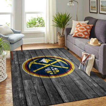 Denver Nuggets Nba Team Logo Grey Area Rugs Wooden Style Living Room Carpet Sports Rug Regtangle Carpet Floor Decor Home Decor 0
