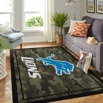 Detroit Lions Nfl Area Rugs Camo Style Living Room Carpet Team Logo Home Rug Regtangle Carpet Floor Decor Home Decor 0