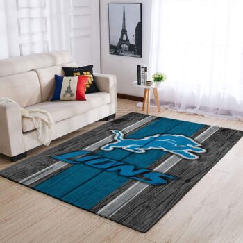Detroit Lions Nfl Area Rugs Football Living Room Carpet Team Logo Wooden Style Home Rug Regtangle Carpet Floor Decor Home Decor 0