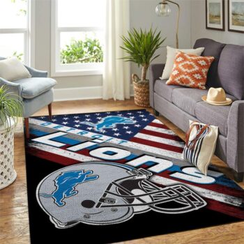 Detroit Lions Nfl Area Rugs Team Logo American Flag Style Living Room Carpet Sports Rug Regtangle Carpet Floor Decor Home Decor 0