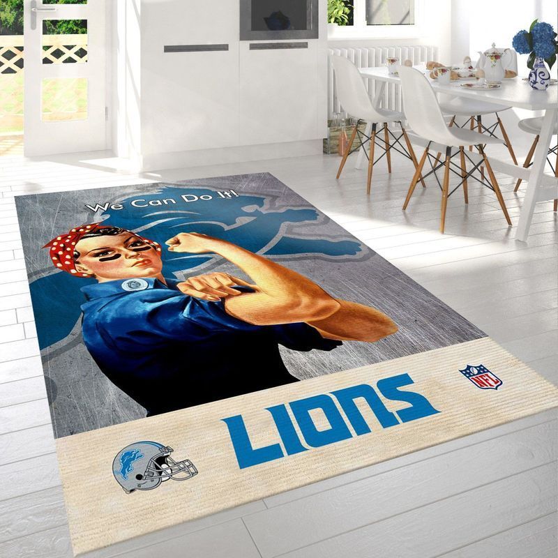 Detroit Lions Nfl Rosie The Riveter Area Rug Living Room And Bed Room Rug Rug Regtangle Carpet Floor Decor Home Decor 0 Detroit Lions Nfl Rosie The Riveter Area Rug Living Room And Bed Room Rug Rug Regtangle Carpet Floor Decor Home Decor 0