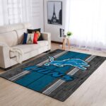 Detroit Lions Nfl Team Logo Area Rugs Wooden Style Living Room Carpet Sports Rug Regtangle Carpet Floor Decor Home Decor 0