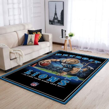 Detroit Lions Nfl Team Pride Rectangle Area Rug Area Rug Living Room Carpet Rug Regtangle Carpet Floor Decor Home Decor 0