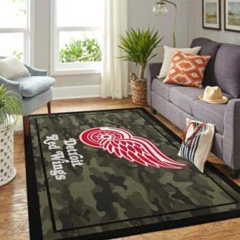 Detroit Red Wings Area Rugs Camo Style Living Room Carpet Team Logo Home Rug Regtangle Carpet Floor Decor Home Decor 0