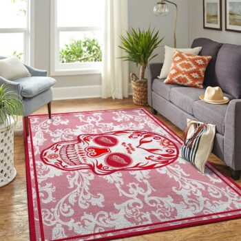 Detroit Red Wings Area Rugs Skull Flower Style Living Room Carpet Sports Rug Regtangle Carpet Floor Decor Home Decor 0