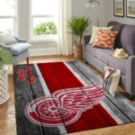 Detroit Red Wings Team Logo Area Rugs Wooden Style Living Room Carpet Sports Rug Regtangle Carpet Floor Decor Home Decor 0