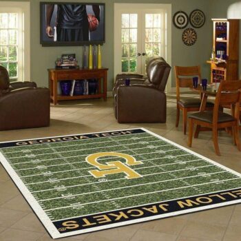 Georgia Tech Yellow Jackets Home Field Area Rug Football Team Logo Carpet Living Room Rugs Rug Regtangle Carpet Floor Decor Home Decor 0