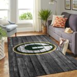 Green Bay Packers Nfl Area Rugs Football Living Room Carpet Team Logo Gray Wooden Home Rug Regtangle Carpet Floor Decor Home Decor 0