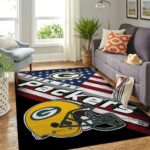 Green Bay Packers Nfl Area Rugs Team Logo American Flag Style Living Room Carpet Sports Rug Regtangle Carpet Floor Decor Home Decor 0