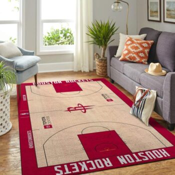 Houston Rockets Court Area Rug Nba Basketball Team Logo Carpet Living Room Rugs Rug Regtangle Carpet Floor Decor Home Decor 0