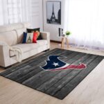 Houston Texans Nfl Team Logo Grey Area Rugs Wooden Style Living Room Carpet Sports Rug Regtangle Carpet Floor Decor Home Decor 0