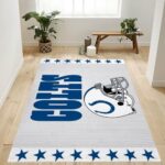 Indianapolis Colts Helmet Nfl Team Logo Rug Bedroom Rug Home Decor Flo 0