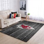 Kansas City Chiefs Nfl Area Rugs Football Living Room Carpet Team Logo Wooden Home Rug Regtangle Carpet Floor Decor Home Decor 0